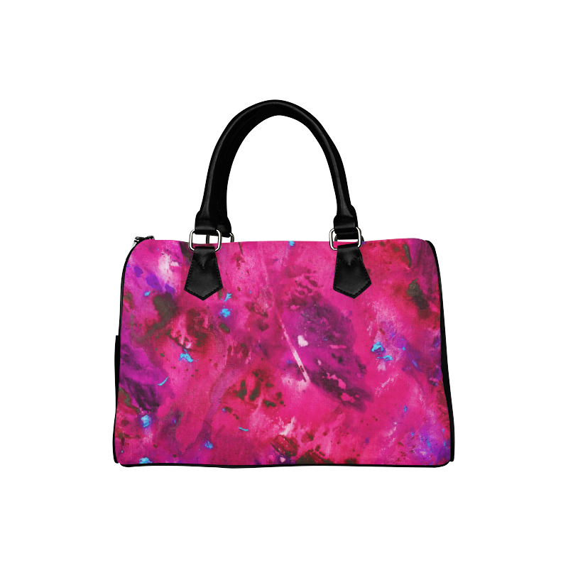 Pink abstract Boston Handbag (Model 1621)