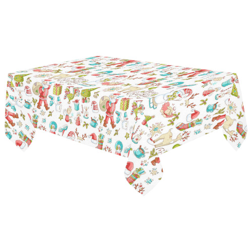 christmas doodles Cotton Linen Tablecloth 60"x 104"