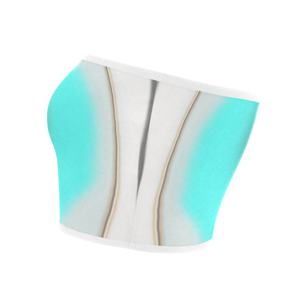 Turquoise Abstract Bandeau Top