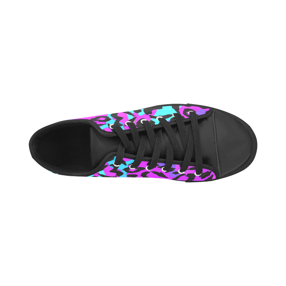 Purple Love Camo Aquila Microfiber Leather Women's Shoes/Large Size (Model 031)