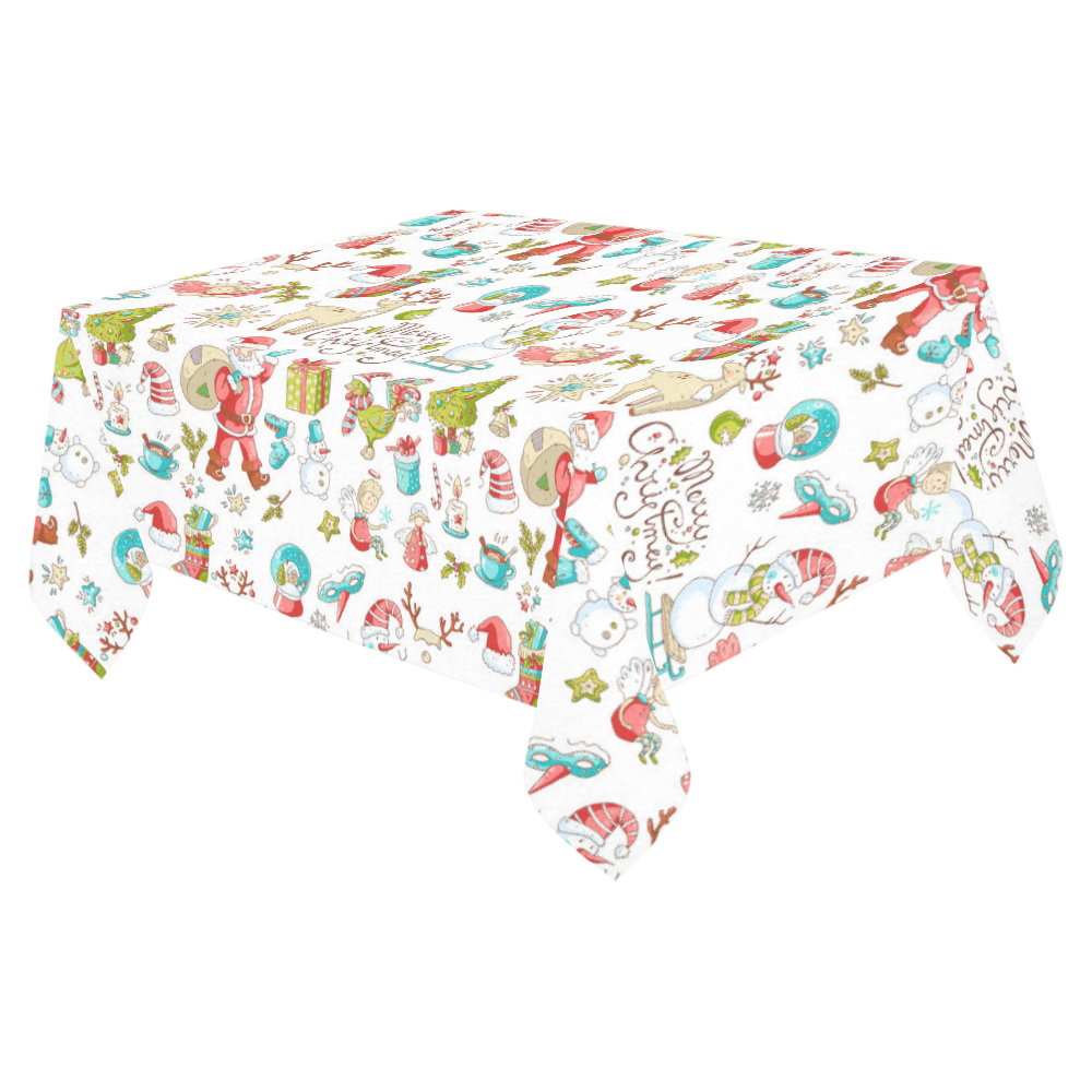 christmas doodles Cotton Linen Tablecloth 52"x 70"