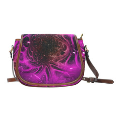 Abstract design in purple colors Saddle Bag/Small (Model 1649) Full Customization