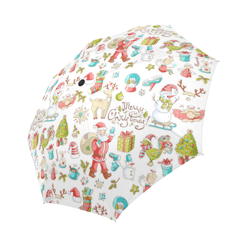 christmas doodles Auto-Foldable Umbrella (Model U04)