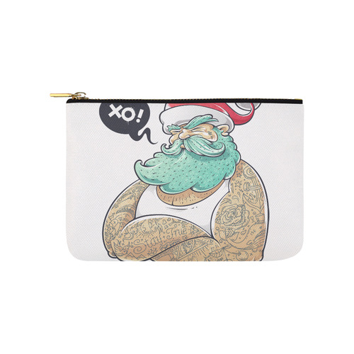 Hipster Santa Claus, Christmas Carry-All Pouch 9.5''x6''
