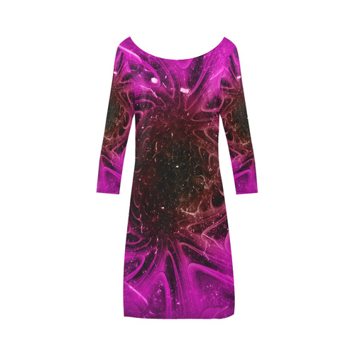 Abstract design in purple colors Bateau A-Line Skirt (D21)
