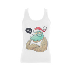 Hipster Santa Claus, Christmas Women's Shoulder-Free Tank Top (Model T35)