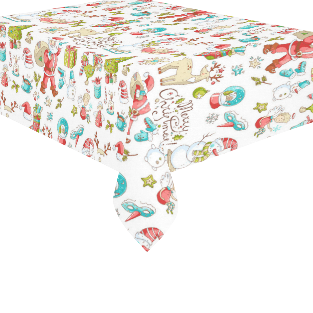 christmas doodles Cotton Linen Tablecloth 60"x 84"