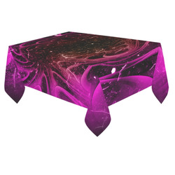 Abstract design in purple colors Cotton Linen Tablecloth 60"x 84"