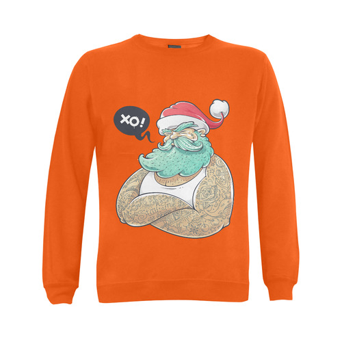 Hipster Santa Claus, Christmas Gildan Crewneck Sweatshirt(NEW) (Model H01)