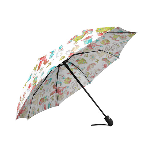 christmas doodles Auto-Foldable Umbrella (Model U04)