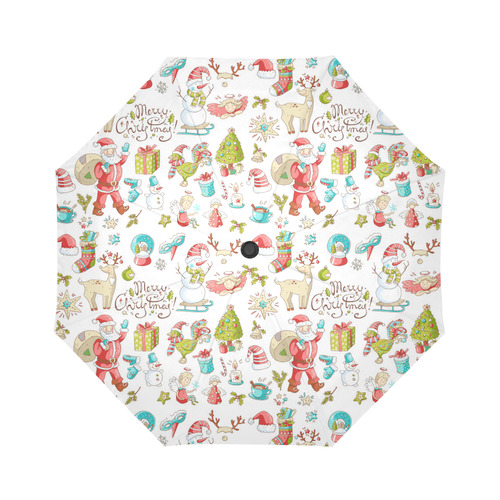 christmas doodles Auto-Foldable Umbrella (Model U04)