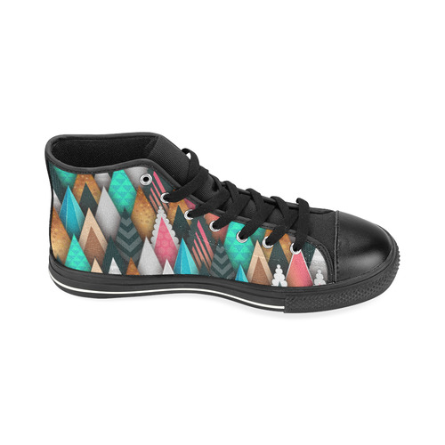 Crazy Abstract Design High Top Canvas Women's Shoes/Large Size (Model 017)