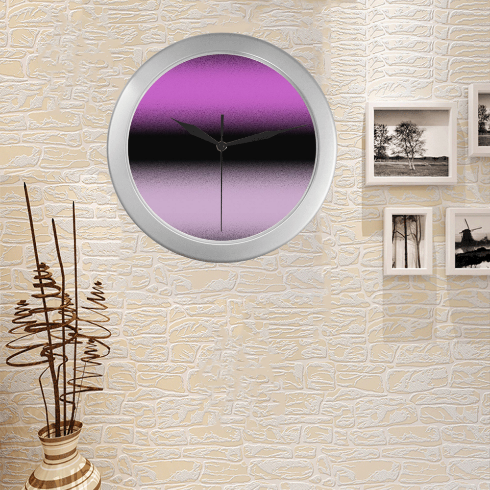 Night Pink Silver Color Wall Clock