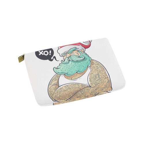 Hipster Santa Claus, Christmas Carry-All Pouch 9.5''x6''