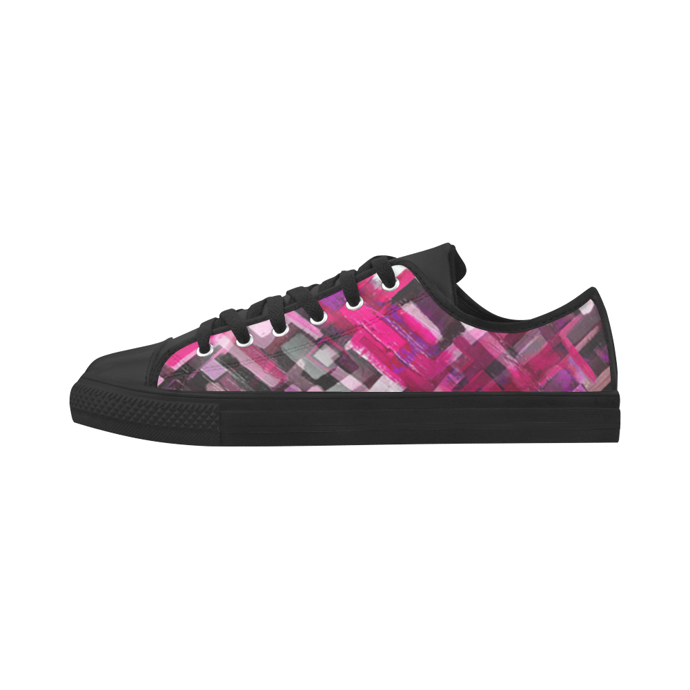 Painted Pink Punk Aquila Microfiber Leather Women's Shoes/Large Size (Model 031)