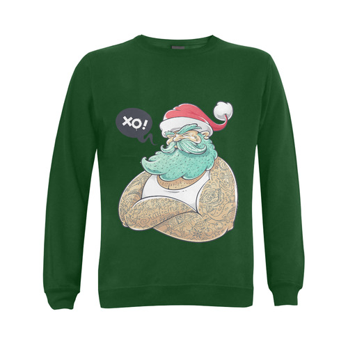 Hipster Santa Claus, Christmas Gildan Crewneck Sweatshirt(NEW) (Model H01)