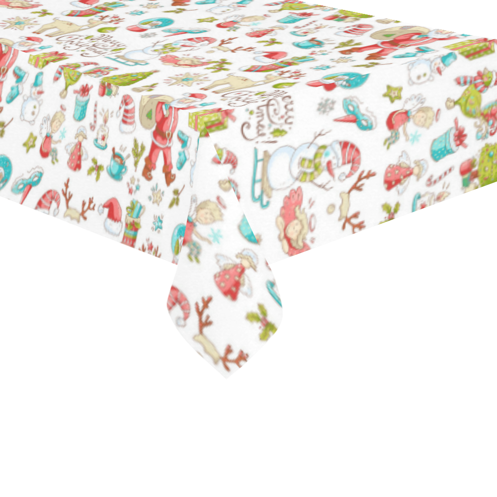 christmas doodles Cotton Linen Tablecloth 60"x120"
