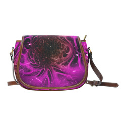 Abstract design in purple colors Saddle Bag/Large (Model 1649)