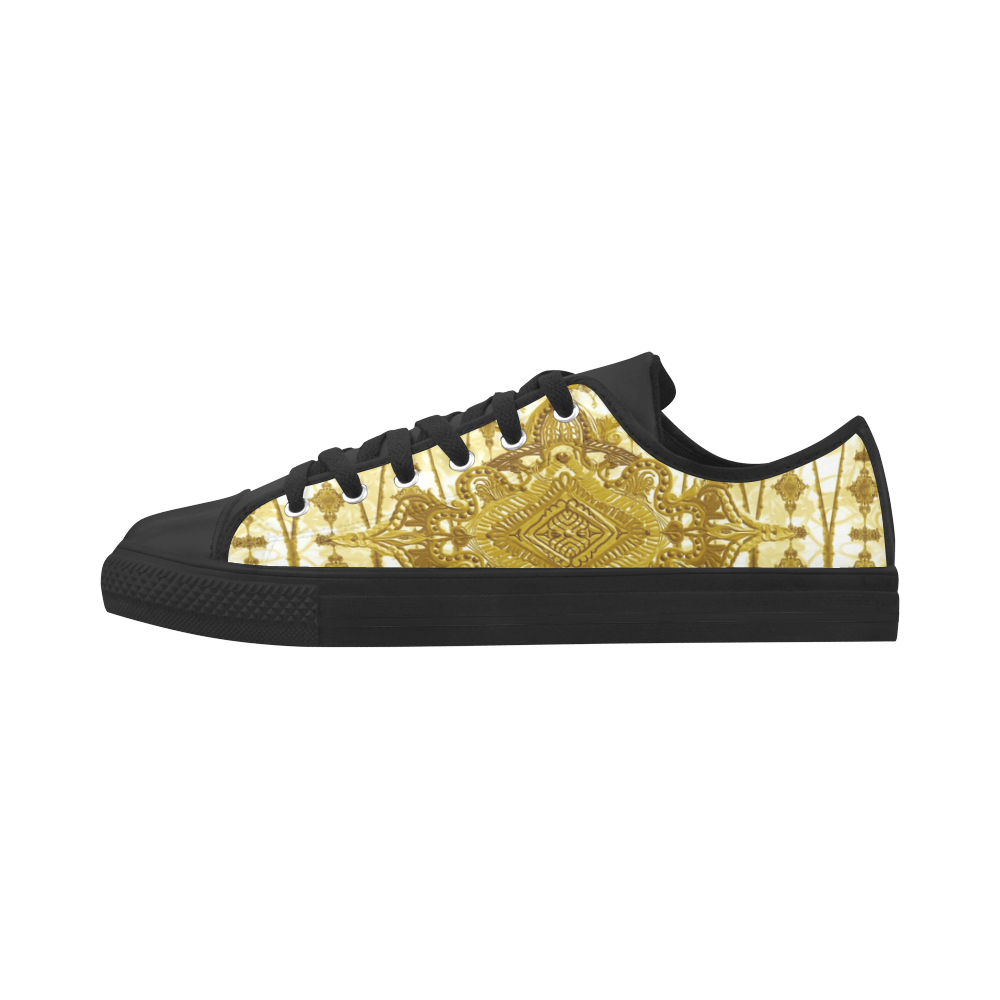haute couture golden yellow and white by Sandrine Aquila Microfiber Leather Women's Shoes (Model 031)