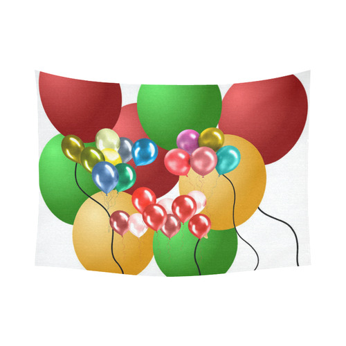 Celebrate with balloons 2 Cotton Linen Wall Tapestry 80"x 60"