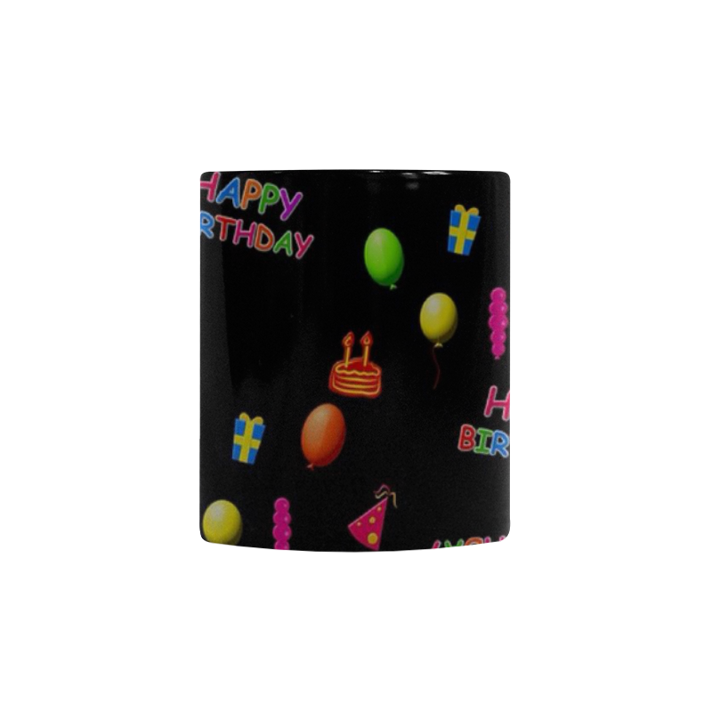 happy birthday, black Custom Morphing Mug