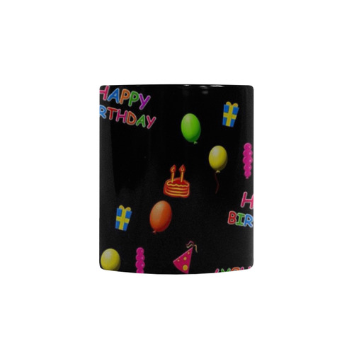 happy birthday, black Custom Morphing Mug