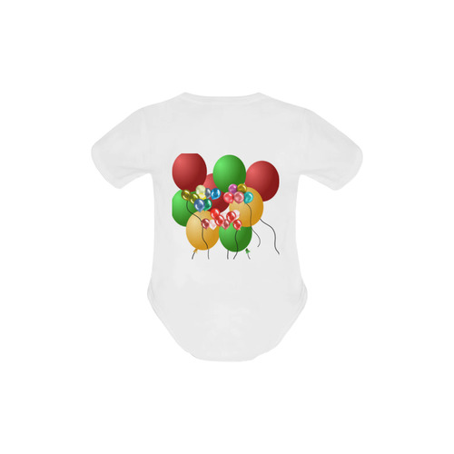 Celebrate with balloons 2 Baby Powder Organic Short Sleeve One Piece (Model T28)