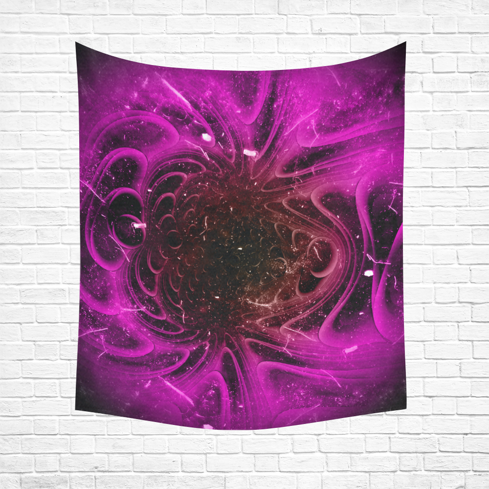 Abstract design in purple colors Cotton Linen Wall Tapestry 51"x 60"