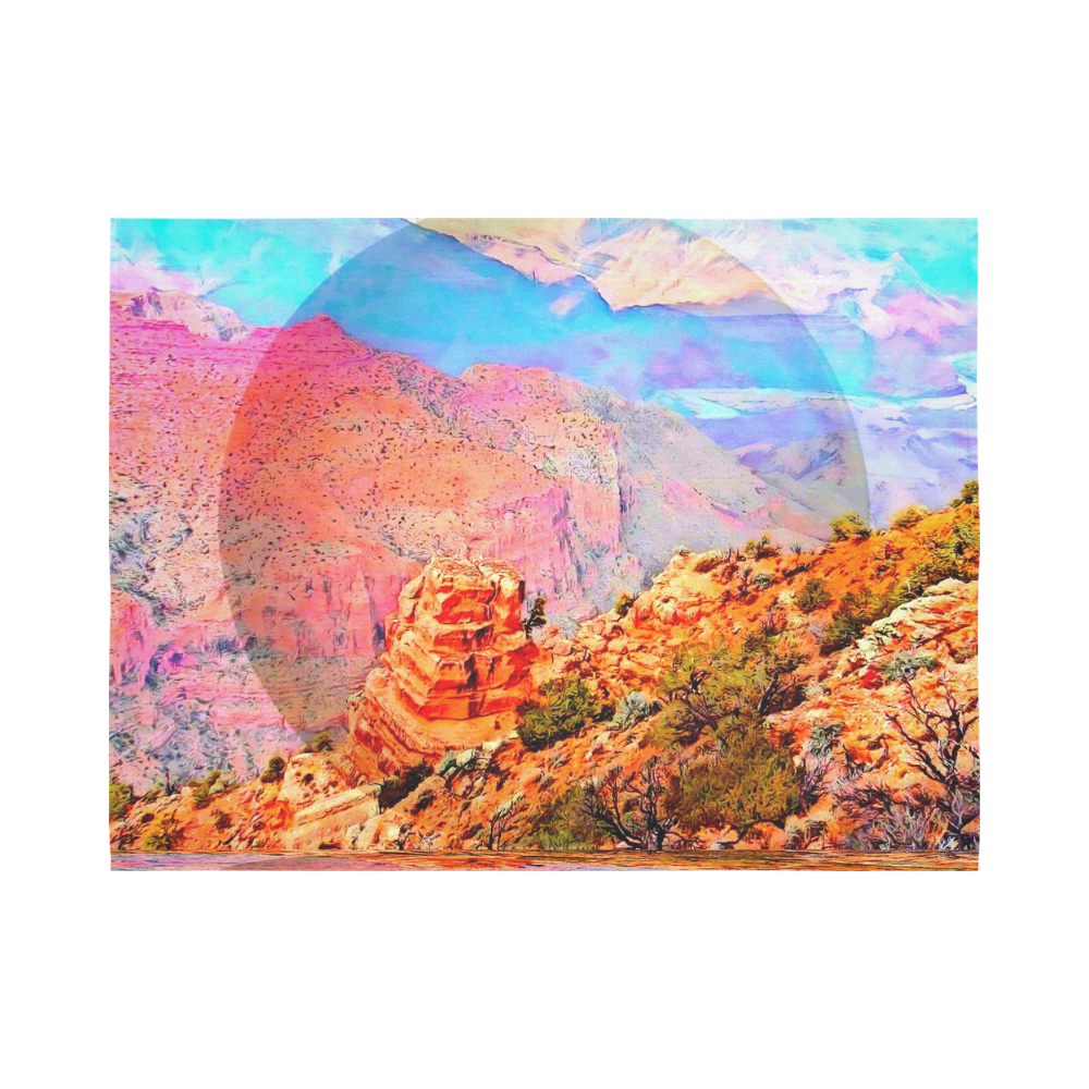 Grand Canyon by Nico Bielow Cotton Linen Wall Tapestry 80"x 60"