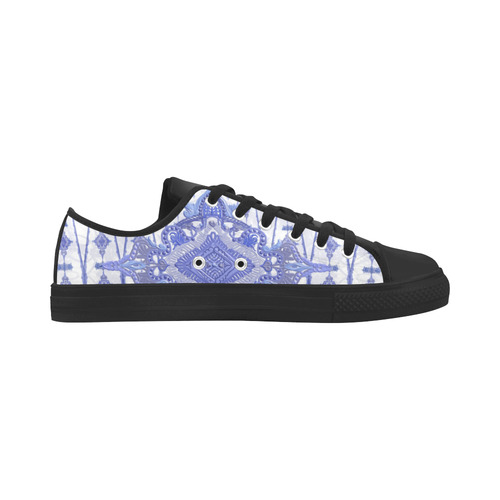 haute couture blue and white by Sandrine Kespi 2 Aquila Microfiber Leather Women's Shoes (Model 031)