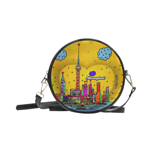 Shanghai / 上海 Popart by Nico Bielow Round Sling Bag (Model 1647)