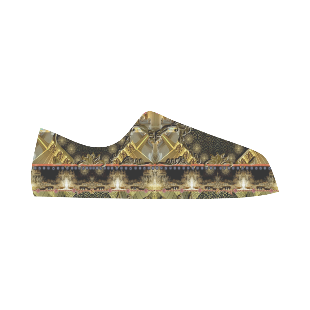 royal golden black yellow faience  by Sandrine Kes Aquila Microfiber Leather Women's Shoes (Model 031)
