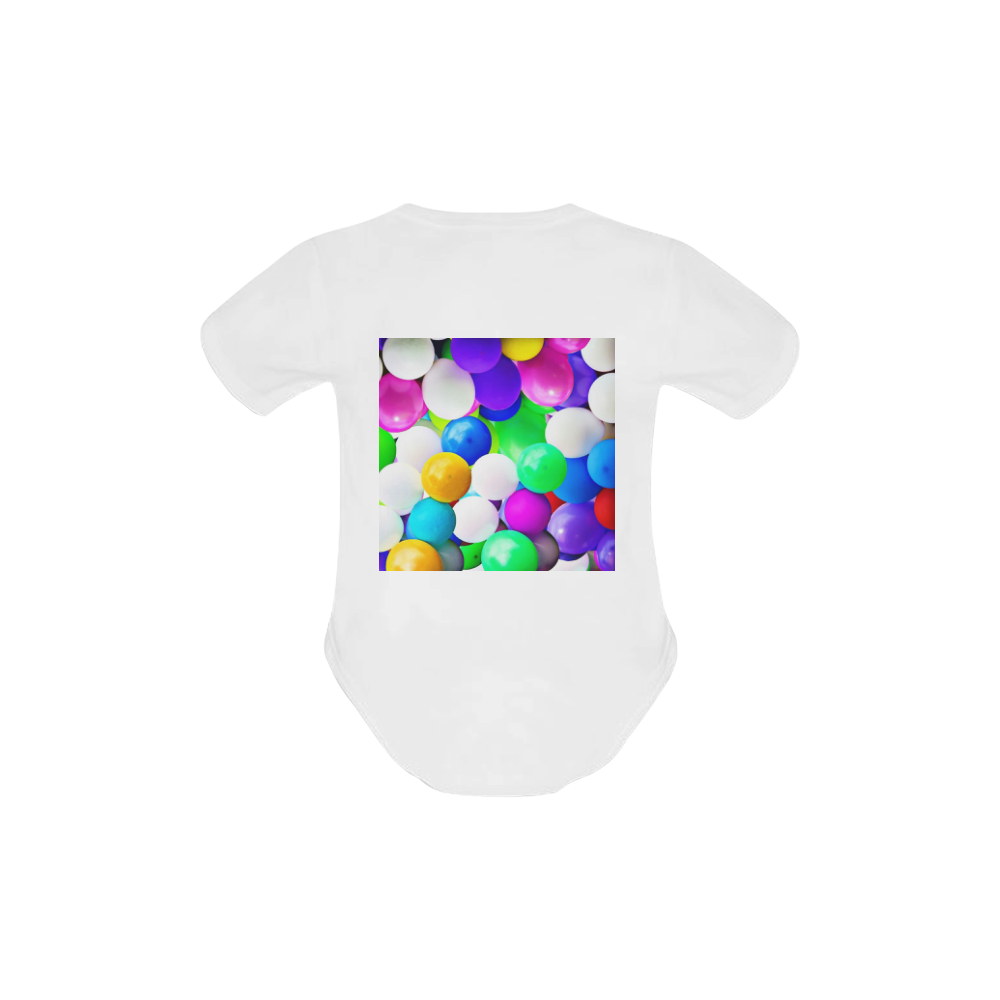 Celebrate with balloons 1 Baby Powder Organic Short Sleeve One Piece (Model T28)