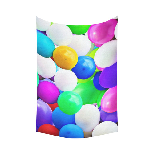 Celebrate with balloons 1 Cotton Linen Wall Tapestry 90"x 60"