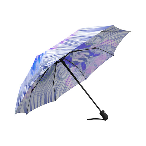 zebra peacoq butterfly black white blue purple gol Auto-Foldable Umbrella (Model U04)