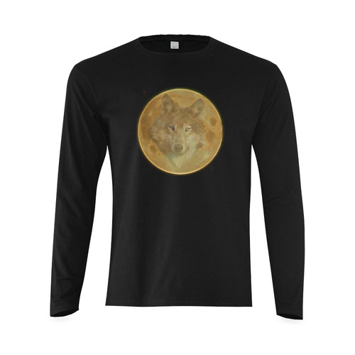 The Wolf in the Moon Sunny Men's T-shirt (long-sleeve) (Model T08)
