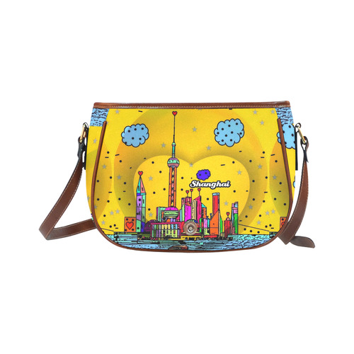 Shanghai / 上海 Popart by Nico Bielow Saddle Bag/Large (Model 1649)