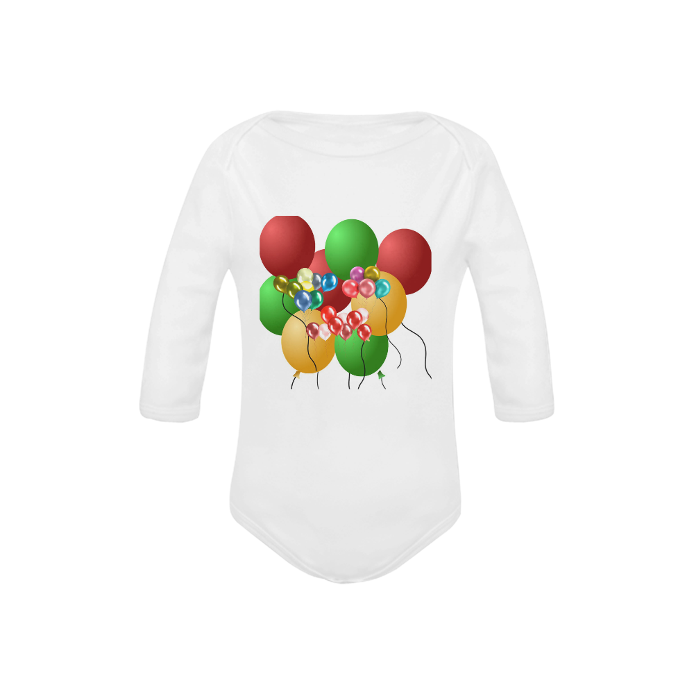 Celebrate with balloons 2 Baby Powder Organic Long Sleeve One Piece (Model T27)