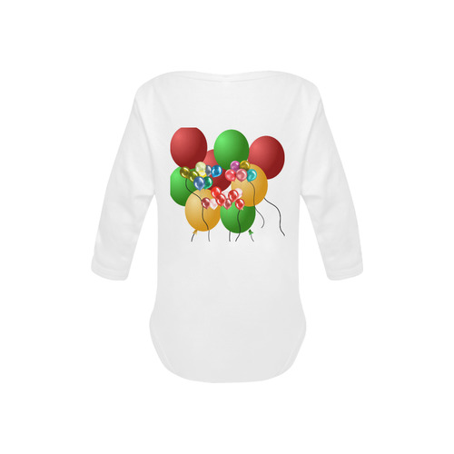 Celebrate with balloons 2 Baby Powder Organic Long Sleeve One Piece (Model T27)