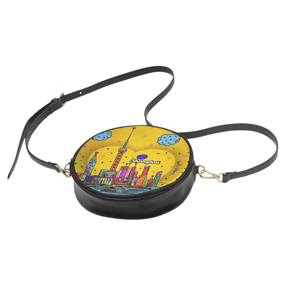 Shanghai / 上海 Popart by Nico Bielow Round Sling Bag (Model 1647)