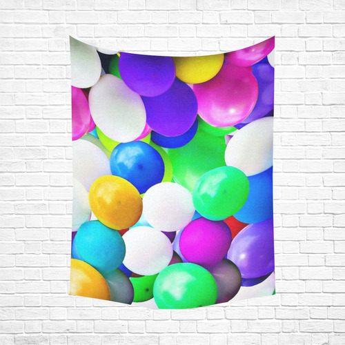 Celebrate with balloons 1 Cotton Linen Wall Tapestry 60"x 80"
