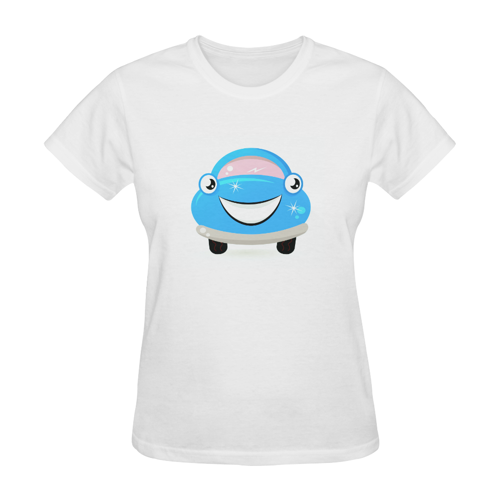 Car wash / Clean auto girls T-shirt. Original artwork BLUE Sunny Women's T-shirt (Model T05)