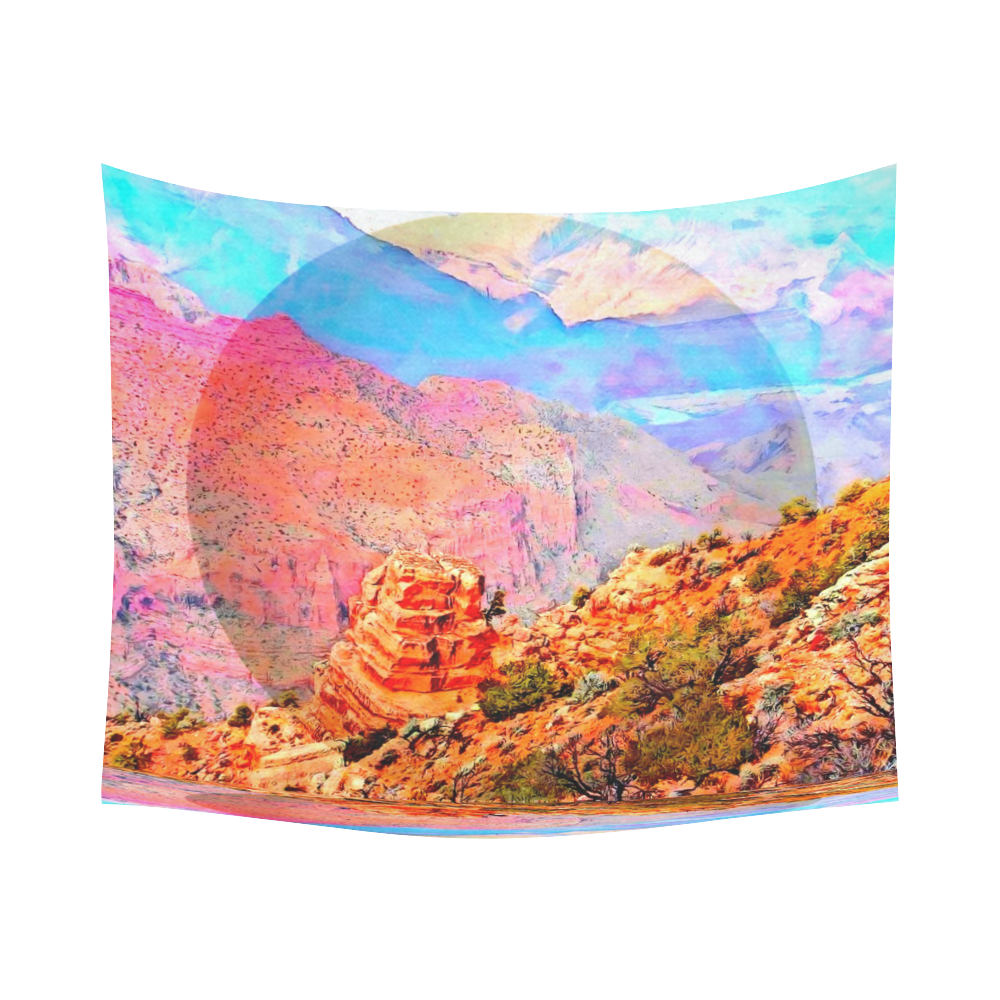 Grand Canyon by Nico Bielow Cotton Linen Wall Tapestry 60"x 51"