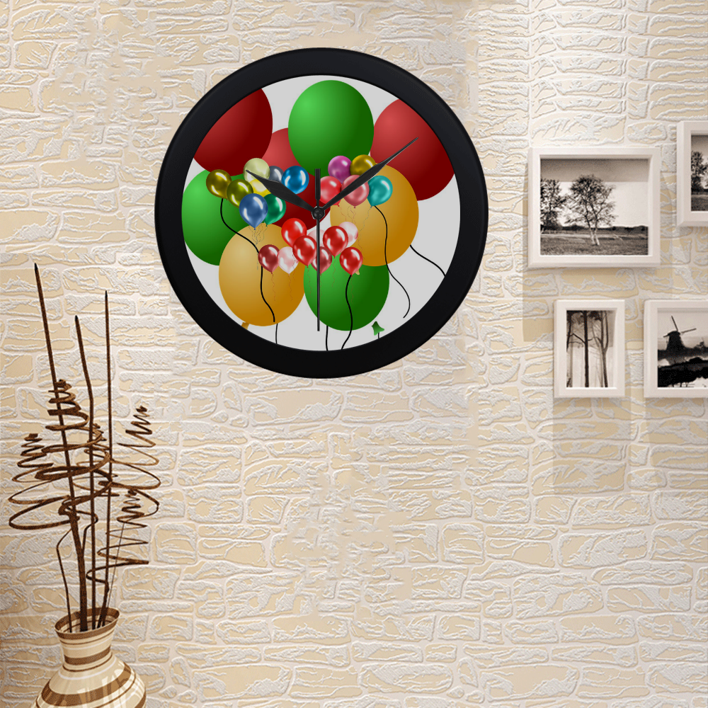 Celebrate with balloons 2 Circular Plastic Wall clock