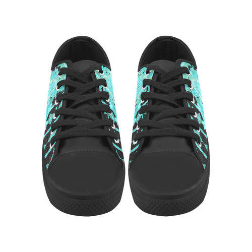 Louvre blackblue teal turquoise green gray   by Sa Aquila Microfiber Leather Women's Shoes (Model 031)