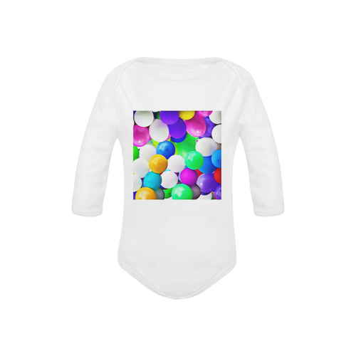 Celebrate with balloons 1 Baby Powder Organic Long Sleeve One Piece (Model T27)