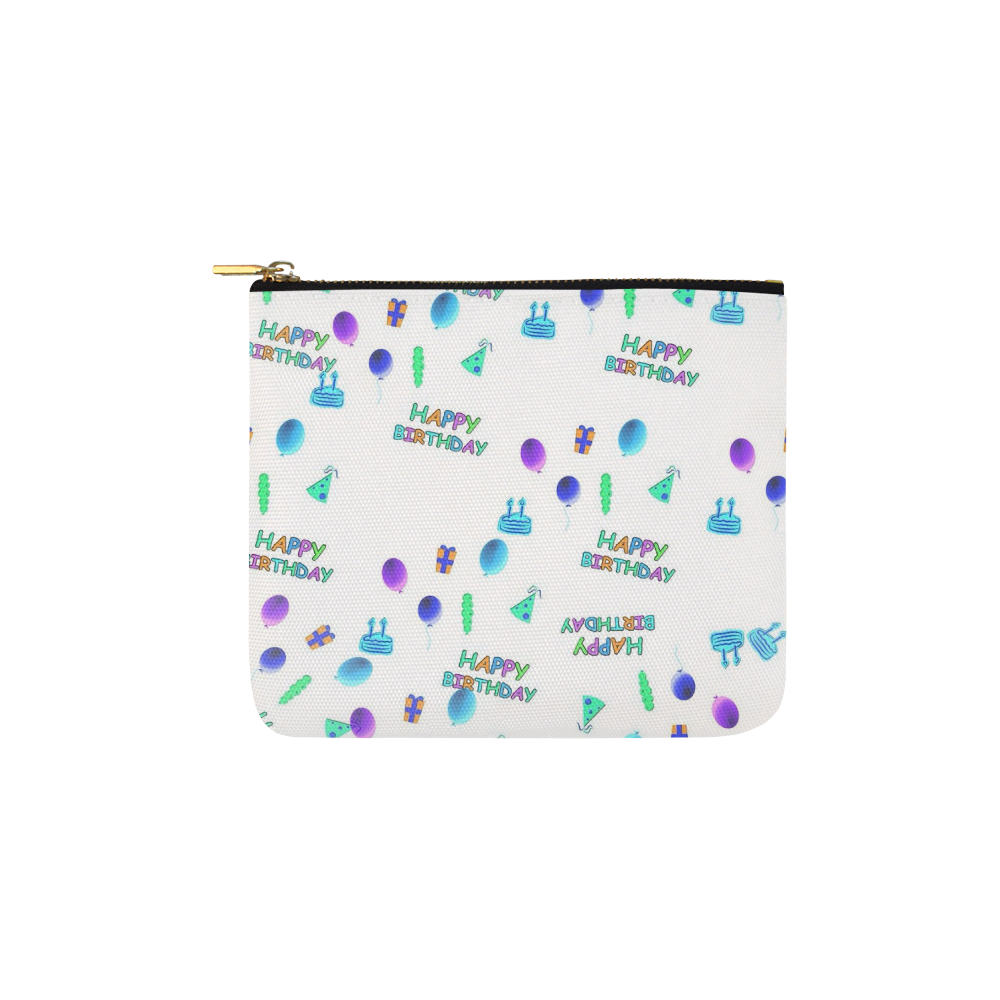 happy Birthday, white Carry-All Pouch 6''x5''