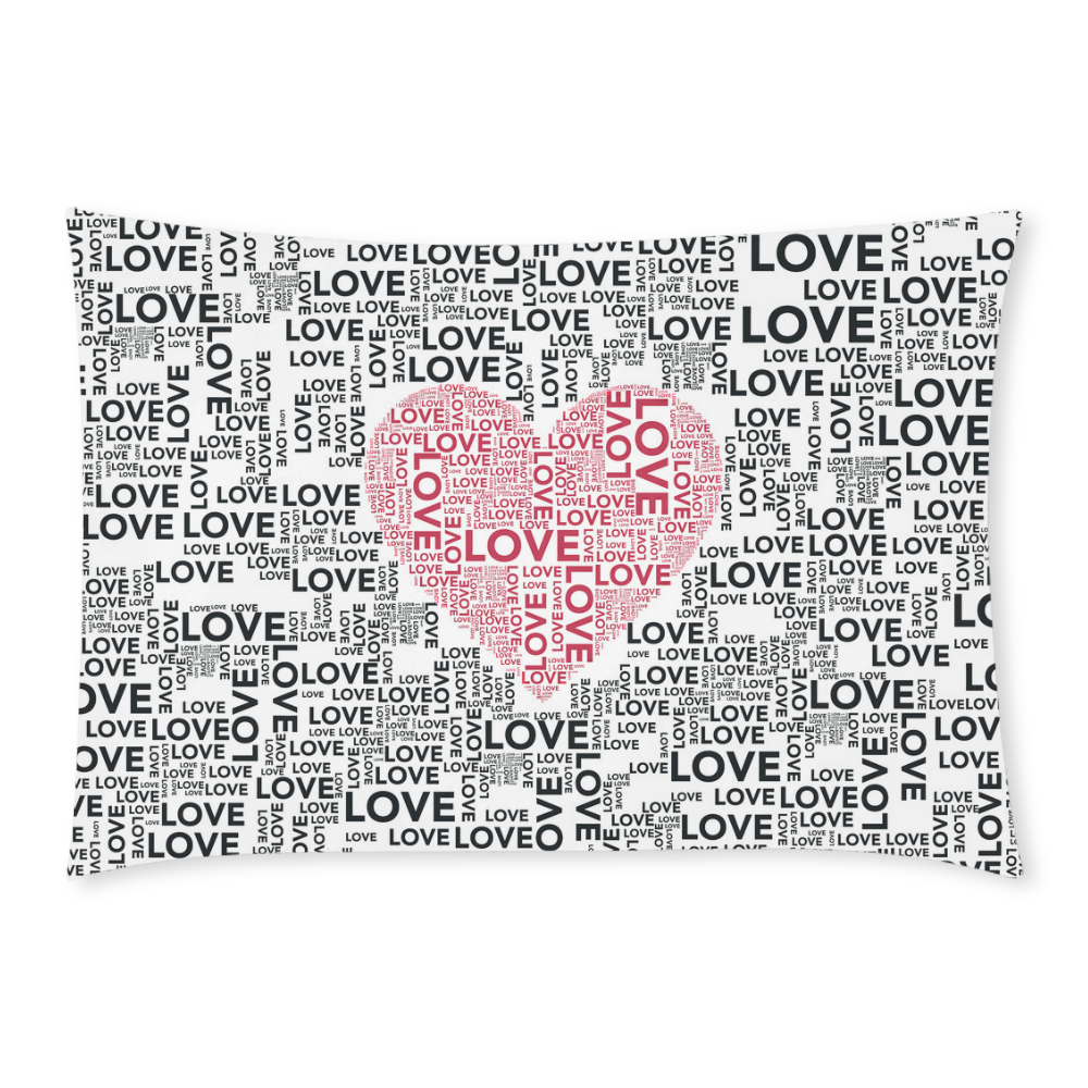 Love Heart Custom Rectangle Pillow Case 20x30 (One Side)