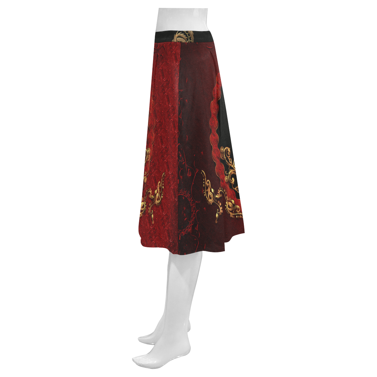The chinese dragon Mnemosyne Women's Crepe Skirt (Model D16)