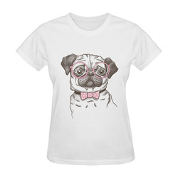 pug in glasses Sunny Women's T-shirt (Model T05)